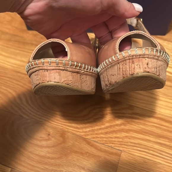 Stuart Weitzman Cream Patent Adobe Aniline Wedge in 7 - Picture 6 of 7